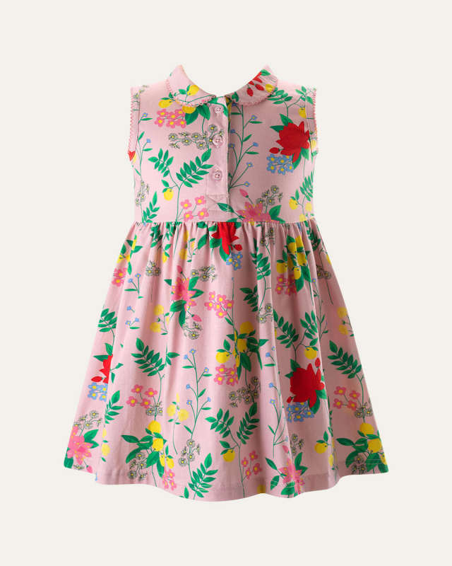 Girl's Botanical Floral-Print Jersey Dress, Size 2-